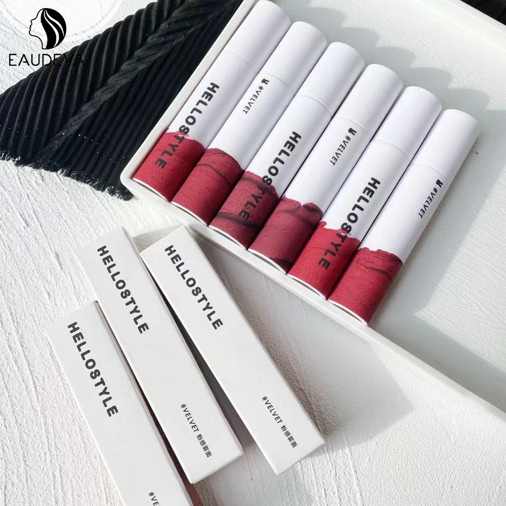 

6 Colors Sexy Red Lipsticks Waterproof Moisturizing Lip Glaze Tint Long Lasting Non-Stick Cup Lip Stick Makeup Cosmetics космети
