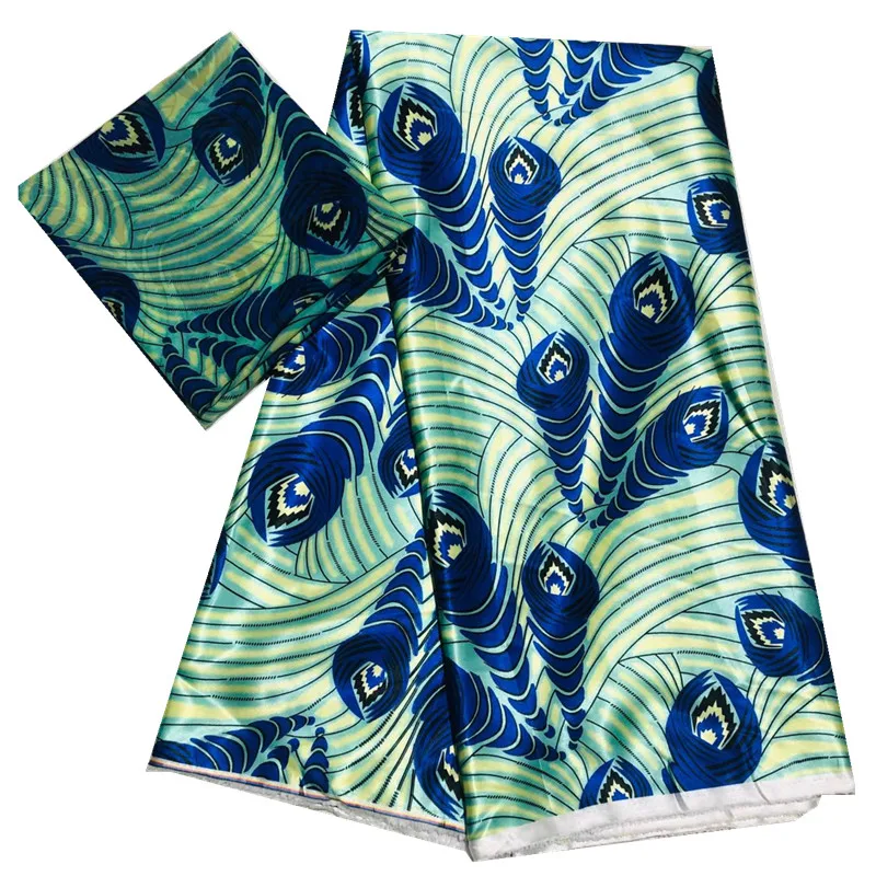 

New Arrival satin silk fabric Fashion african wax pattern design african wax prints Eco-Friendly silk fabric for Party Dress