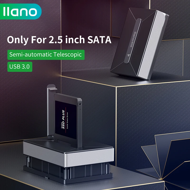 

LLANO HDD Case USB 3.0 For SSD External Hard Disk Drive HDD Box/Enclosure Pocket 2.5" HD Optibay SATA to USB Auto Sleep Docking