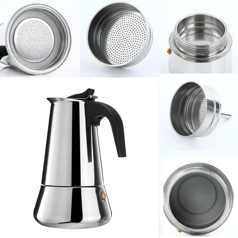 Кофейник из нержавеющей стали подходит для кофейника Moka Espresso Перколятор 100 450 мл