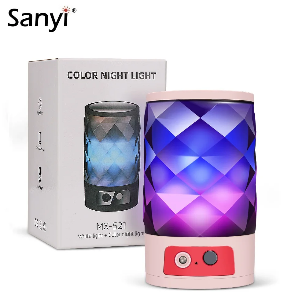

Colorful LED Dimmable Night Light Bedside Lamp Mobile Power Bank Romantic Atmosphere Night Lighting For Home Art Decoration