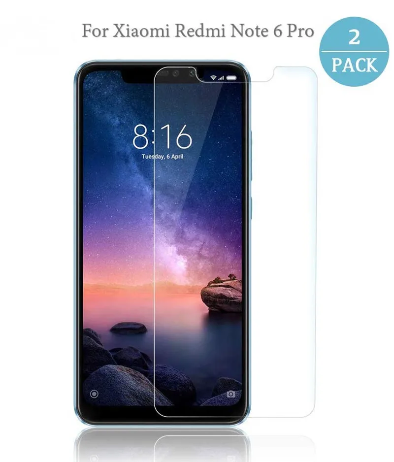 Защитное стекло закаленное 9H для Xiaomi Redmi Note 6 Pro 2 шт.|Защитные стёкла и плёнки