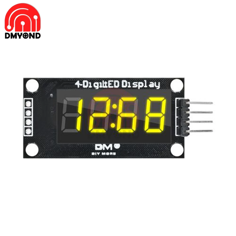 Светодиодный модуль TM1637 7-сегментный 4-битный желтый анод цифровая трубка серия