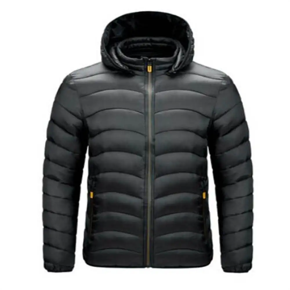 

2021 Autumn Winter Men's Cotton Jacket Casual Warm Pure Color Hooded Removable Cotton Jacket Men's European American Style