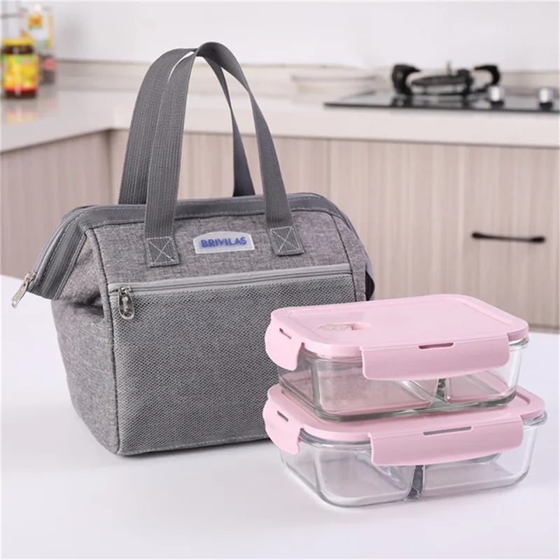 Многоразовая сумка холодильник для обеда Ланч бокс большая катион + алюминиевая
