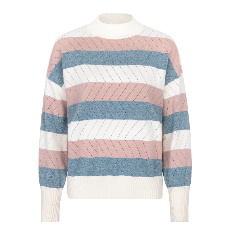 Свитер в радужную полоску контрастный вязаный пуловер 2019 водолазка с длинным