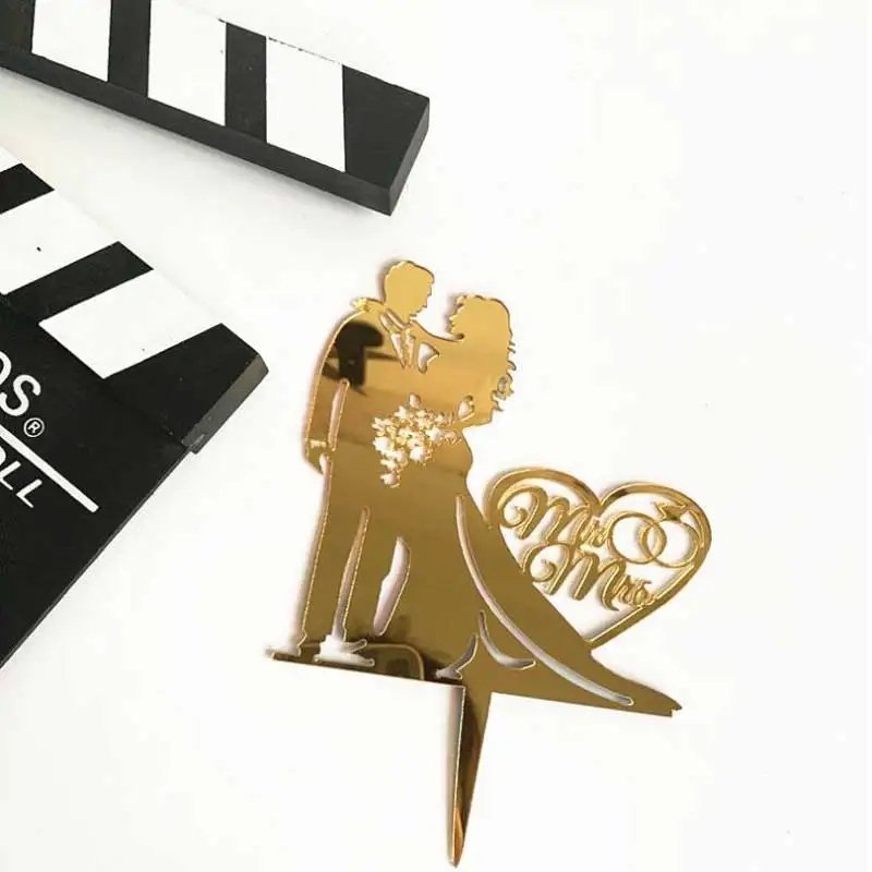 Свадебный торт акриловое украшение украшения для кексов жениха невесты Mr Mrs Свадебные украшения Свадебный юбилей вечерние торт топ декор с флагами
