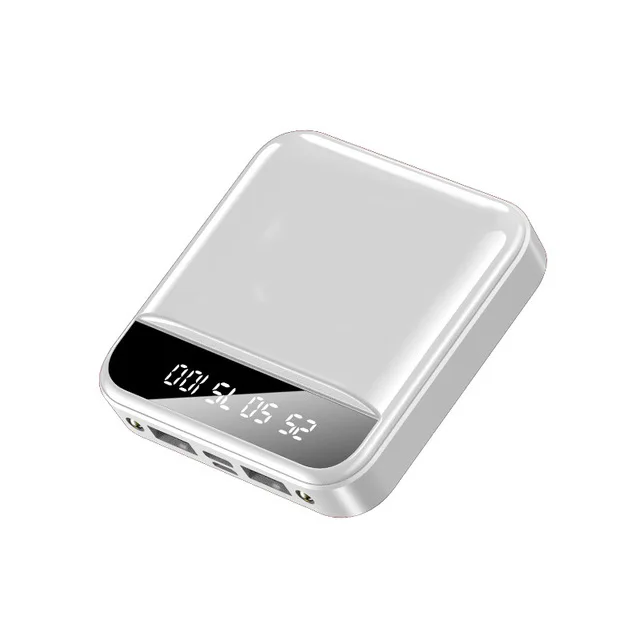 White1 Mi ni power Bank, 30000 мА/ч, для iPhone X, Xiaomi mi, power bank, Pover Bank, зарядное устройство, два порта Usb, внешняя батарея, повербанк, портативный - Цвет: White1