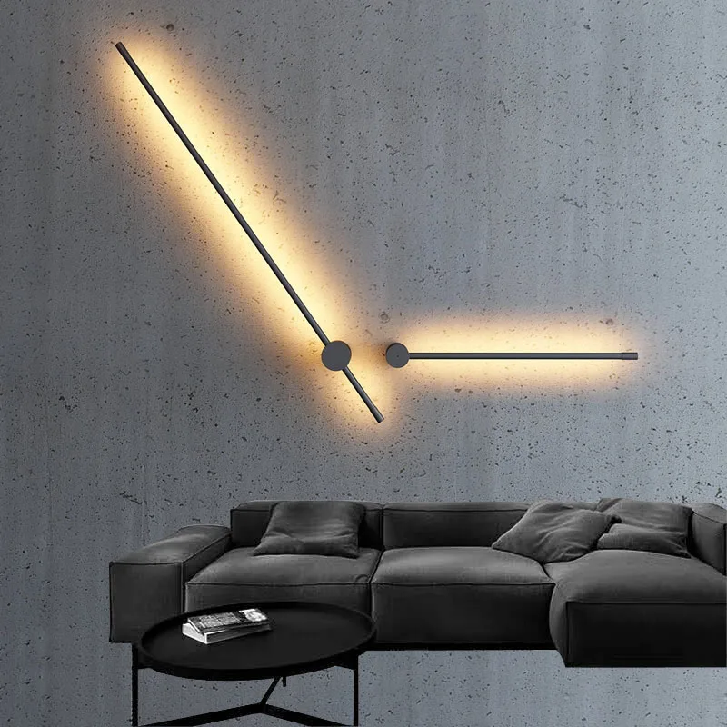 Скандинавский минималистичный длинный настенный светильник современный