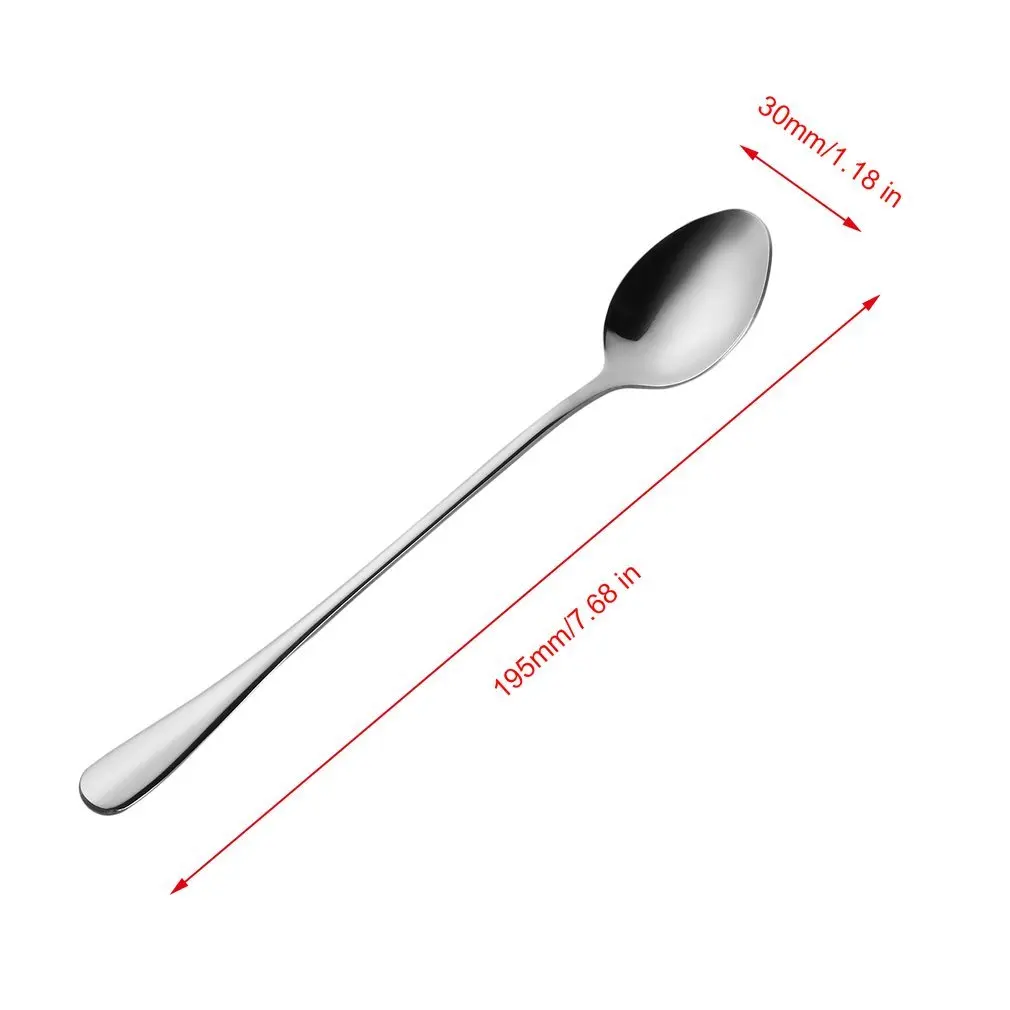 

1pc Stainless Steel Long Handle Ice Cream Tea Coffee Dessert Spoons New