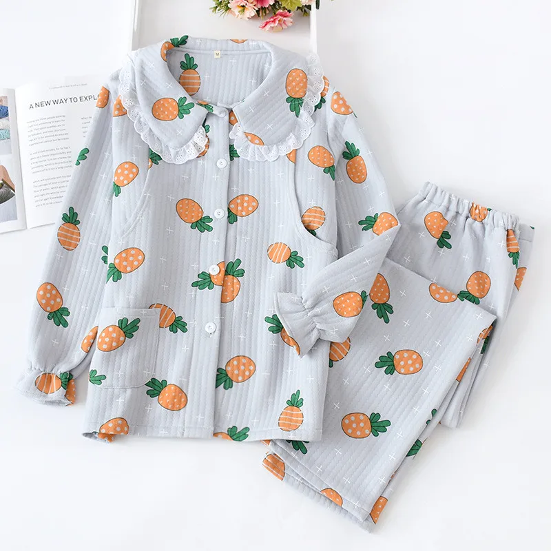 Пижама для беременных Fdfklak Хлопковая пижама с длинными рукавами кормящих мам