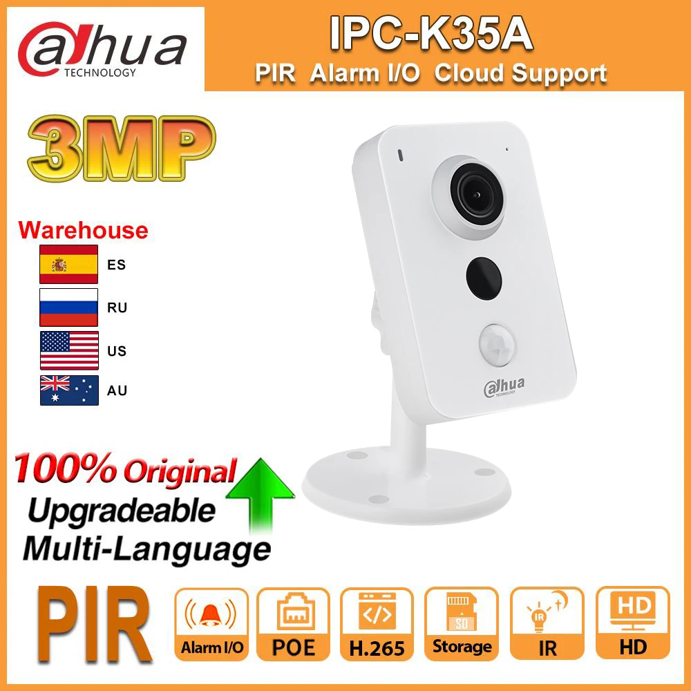 Оригинальная детская камера Dahua 3 Мп HD POE IP сигнализация вход/выход ИК 2 стороннее