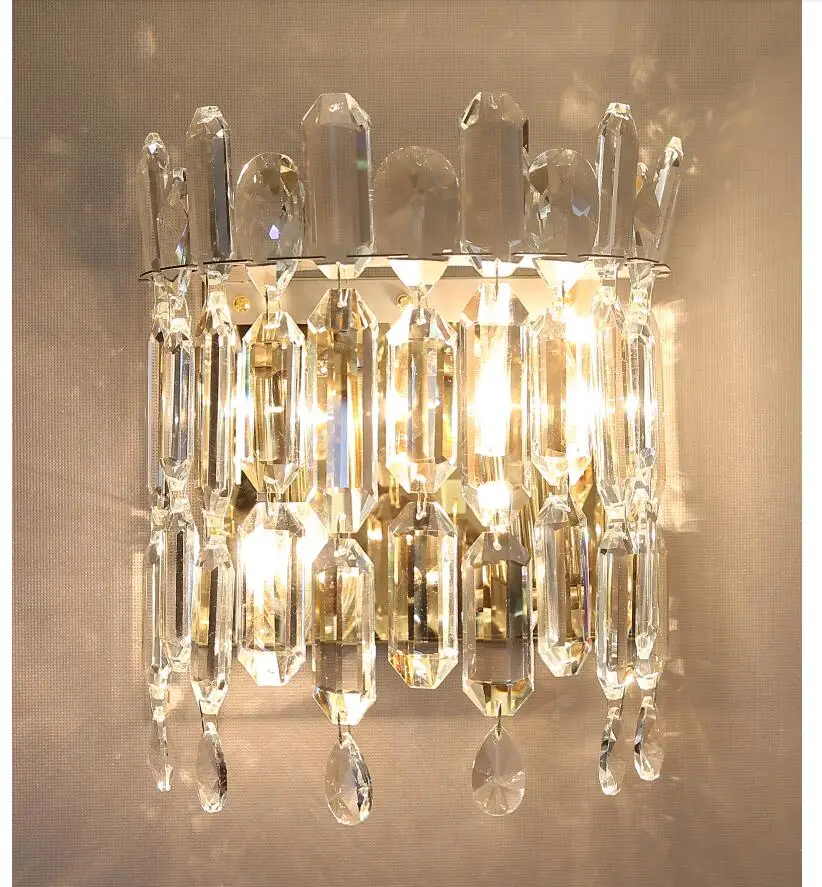 Новая Скандинавская настенная лампа современный кристалл W24cm H29cm LED американский