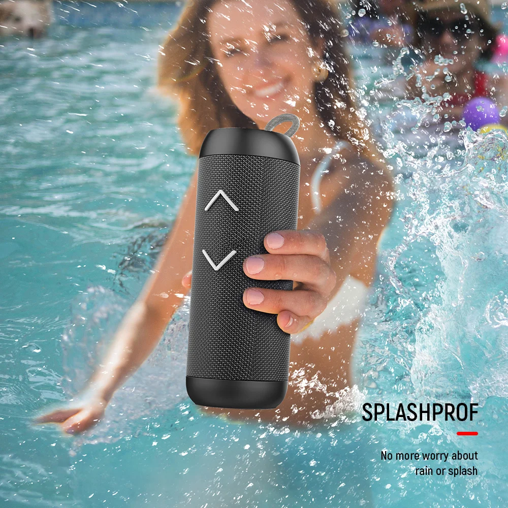 

Wireless Charging Fabric Bluetooth Speaker portable Waterproof TWS Stereo cylindrical Sound Box For Music