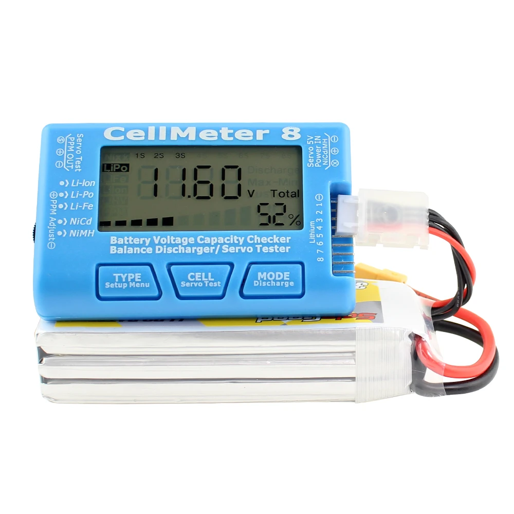 Высококачественный измеритель емкости батареи RC 1 8S напряжения LiPo Li lon NiMH CellMeter 8