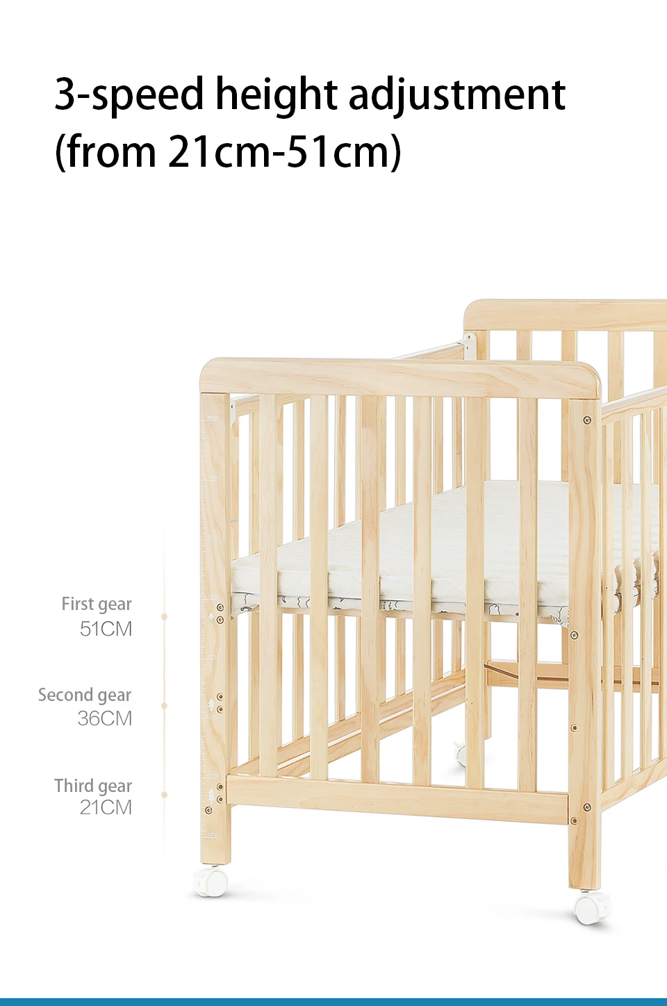 IMBABY многофункциональная детская кроватка, FSC и сертификация ЕС, Универсальные складные и регулируемые детские кроватки для новорожденных
