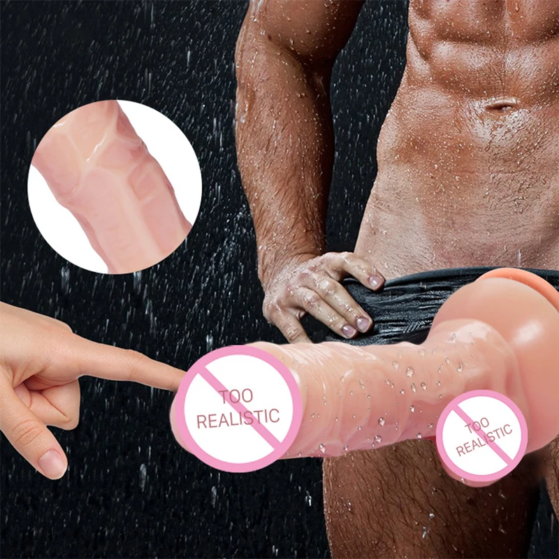 Огромный реалистичный Хрустальный фаллоимитатор мягкий мужской Искусственный