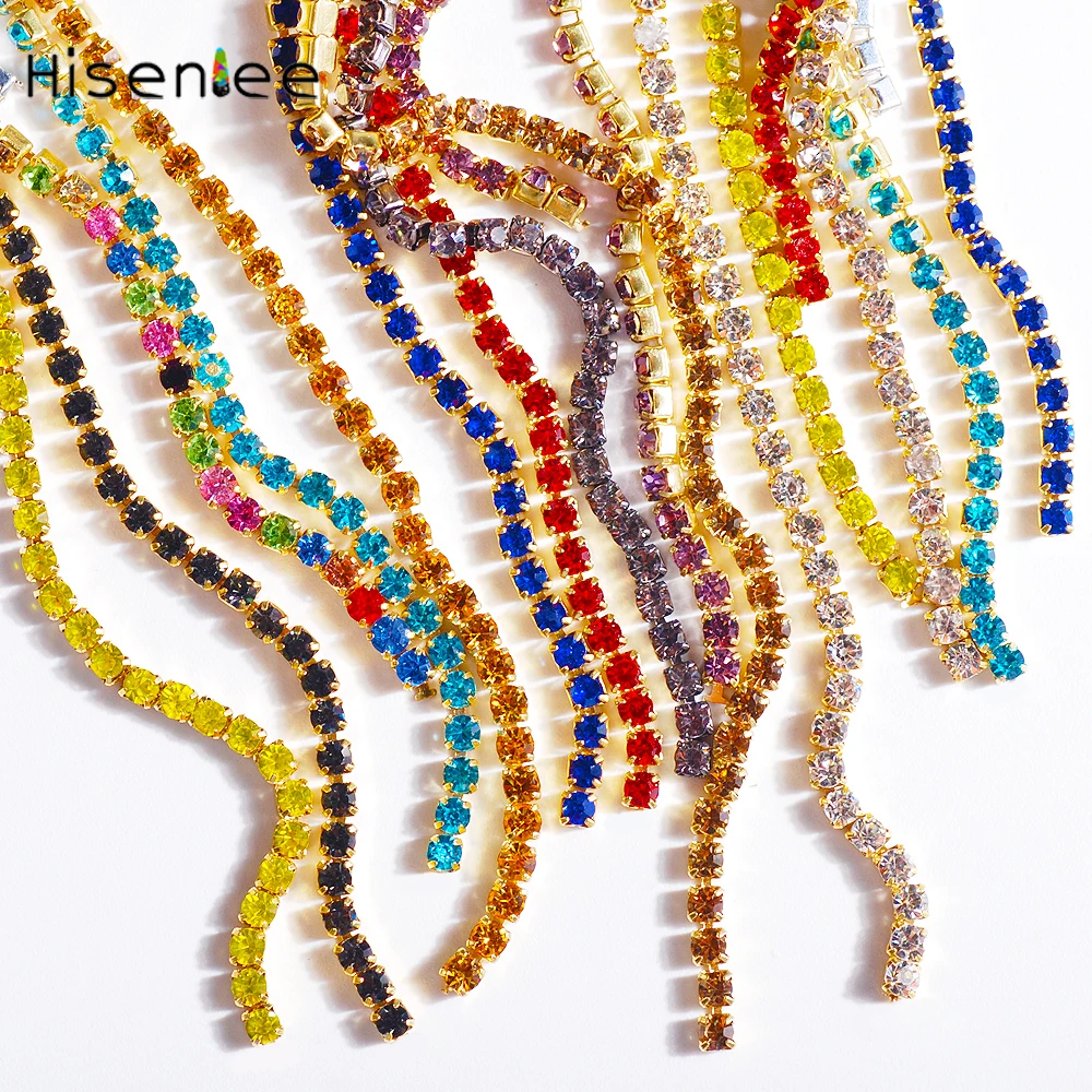 SS6 2 мм 60 см/пакет высокое качество цепочка для ногтей с одним зажимом стеклянные