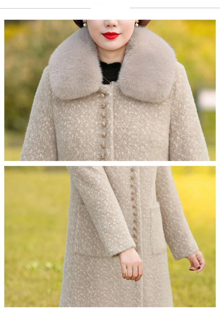 Classic coat Women Fur coats Middle age clothing Womens winter jacket with fur high quality Imitate Mink cashmere jacket 1434