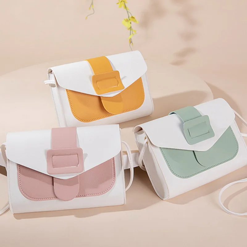 Модная однотонная женская сумка через плечо из искусственной кожи портативные