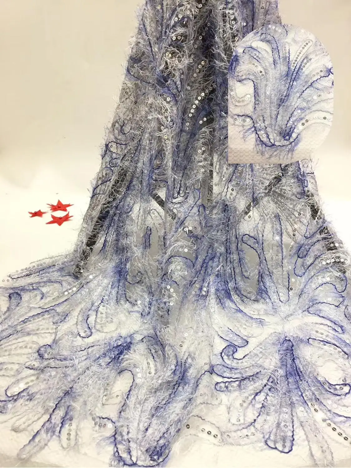 Новая высококачественная африканская кружевная ткань 2019 года "Лиловая" французская 3D вышитая нигерийская ткань для свадьбы DYS235 на.