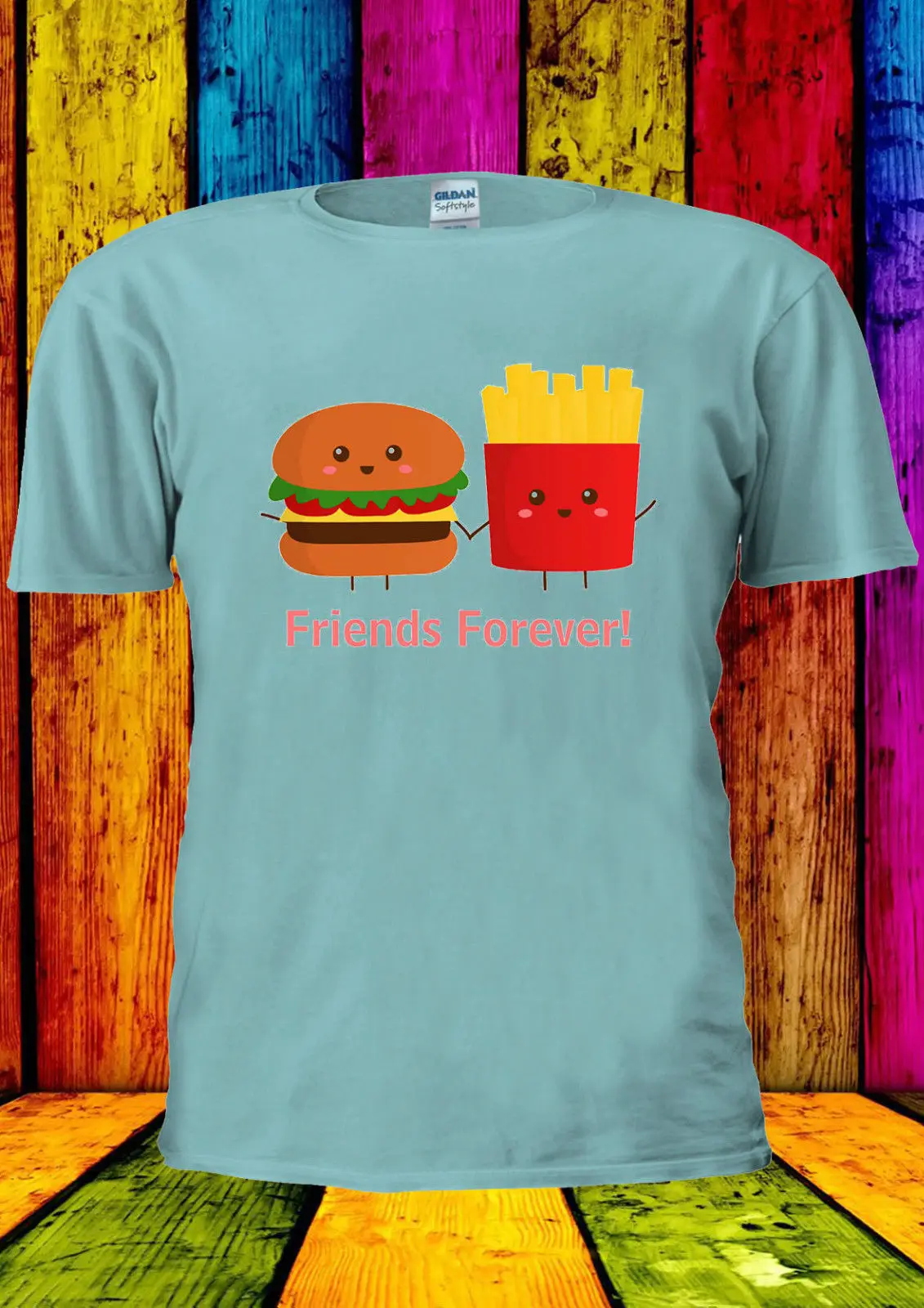 Friends Forever Burger Chips Футболка с принтом картошки-фри жилет для мужчин и женщин унисекс