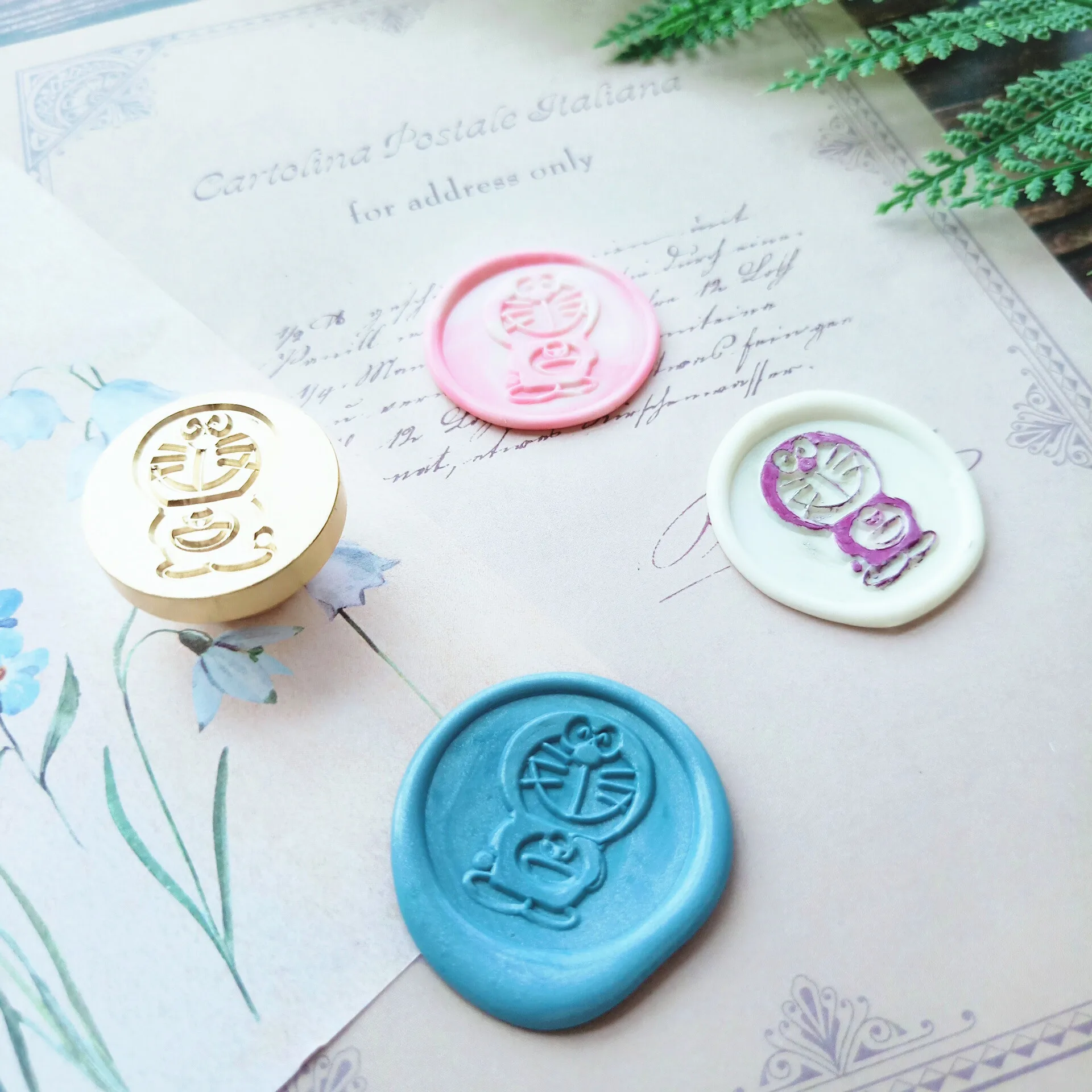 Doraemon Робот кошка запечатывания марки Фотофон в ретро стиле с изображением