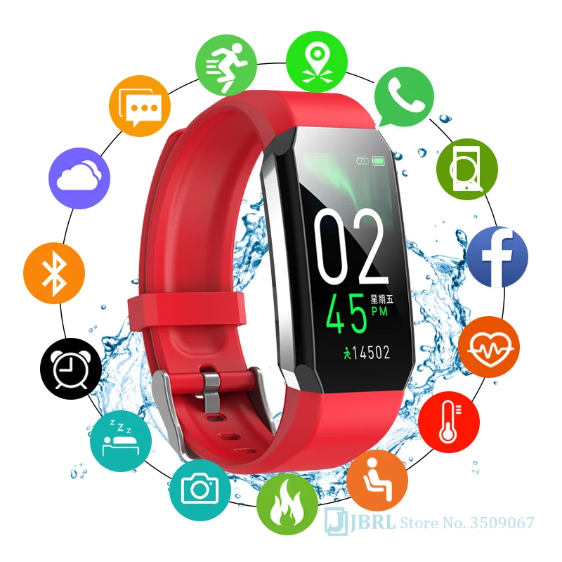 Силиконовые смарт часы для мужчин и женщин браслет с термометром