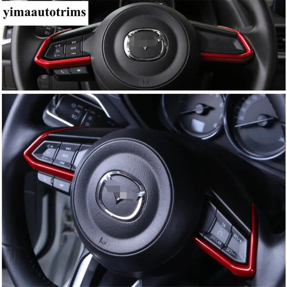 Авто Руль Кнопка украшения полосы Накладка подходит для Mazda 2 Demio 2015 - 2019 ABS