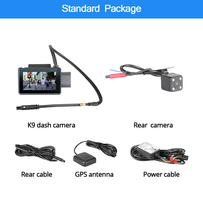 

1080P Auto Registrar Android 5.0 3G WiFi Dual Lens GPS Tracker Video Recorder Car DVR 512MB+4GB Dash Cam Rear View Camera K9