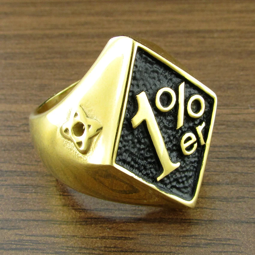 Бесплатная доставка панк Черное масло золотого цвета 316L нержавеющая сталь 1% er