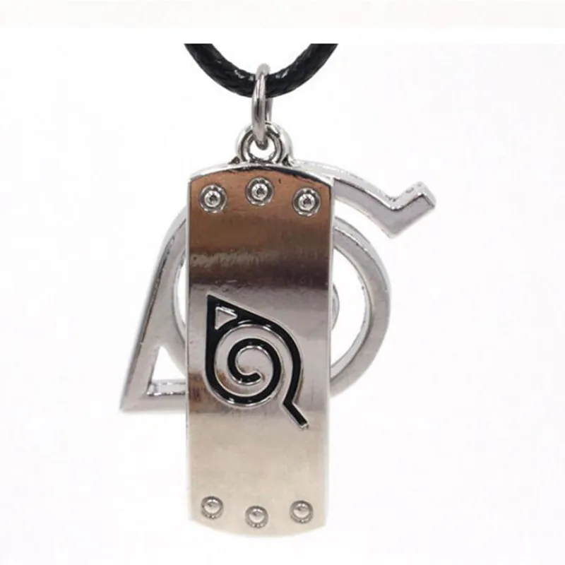 

10pcs/lot Wholesale Naruto Choker Necklace Leaves Ninja Headband Pendant Men Women Black Rope Chains Necklace Accessory Cosplay