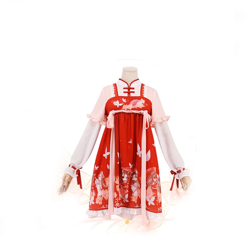 1 шт. улучшенное платье ханьфу Tian Guan Ci Fu Hua Cheng Xie Lian в старинном стиле с принтом