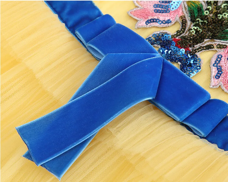 Платье для маленьких девочек с вышивкой феи вечернее желтое платье принцессы из