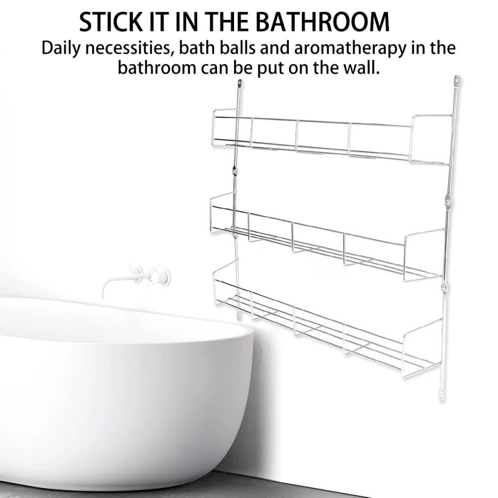 

Multi Layer Seasoning Rack Wall Hanging Rack Multifunction Wall Shelf Durable Condiment Shelf for Home Room Kitchen Resturant (2
