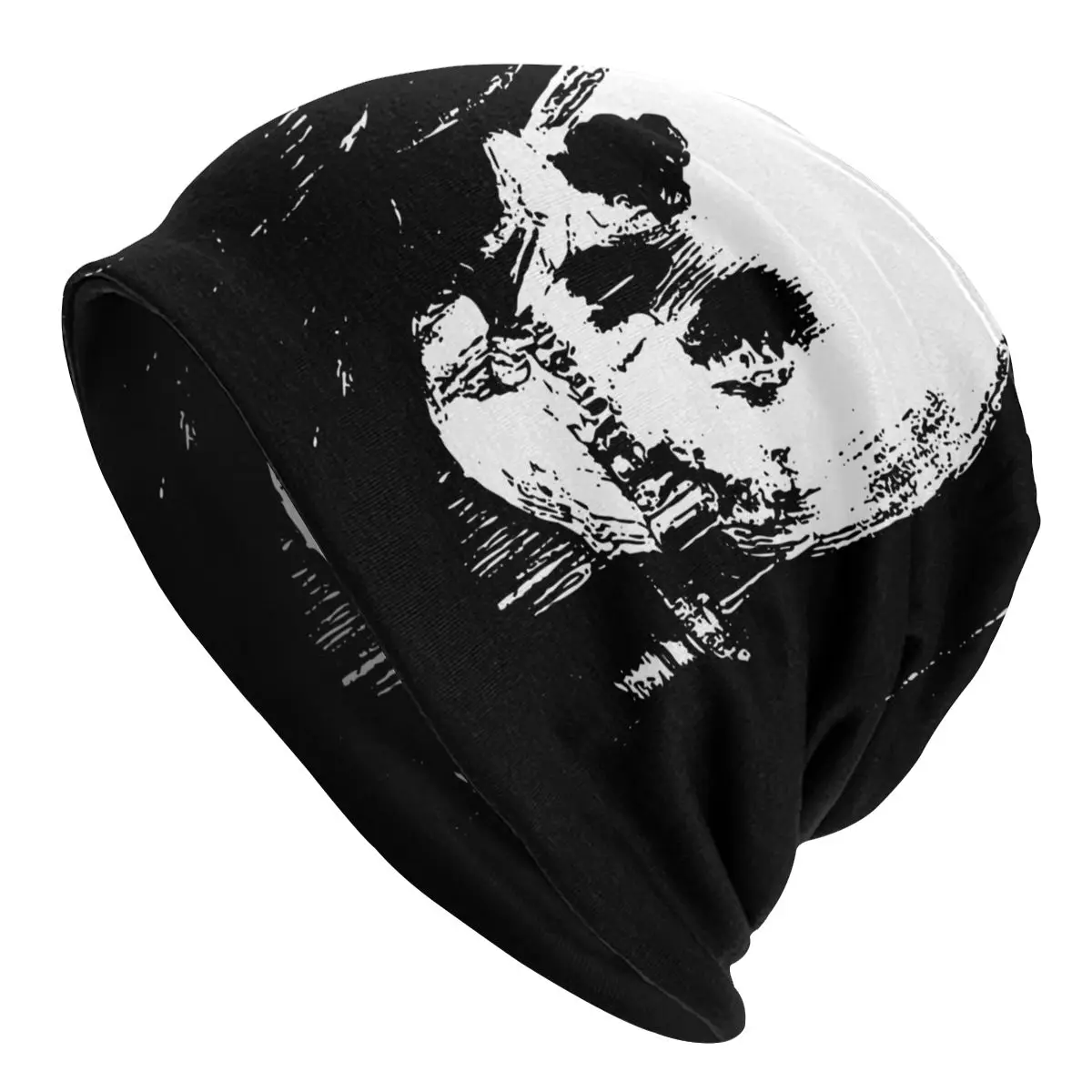 

Skull Reflection In Mirror Zipped Caps Skullies Beanies Hats Unisex Men Women's Female Winter Warm Dual-use Bonnet Knit Hat