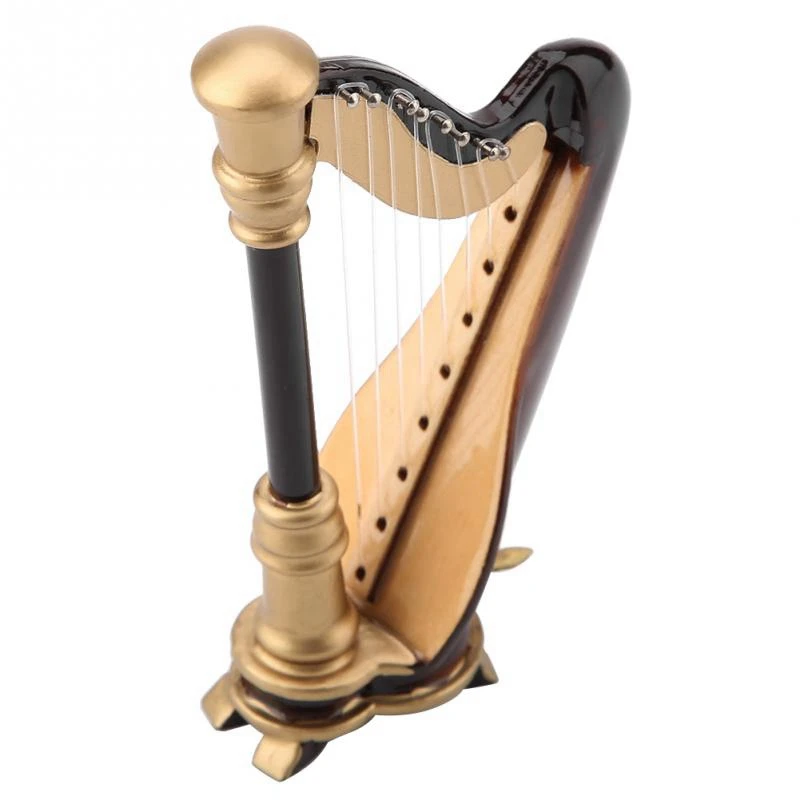 Wooden Mini Harp Replica And Gift Box Model Musical Instrument Home Decor 9Cm | Спорт и развлечения