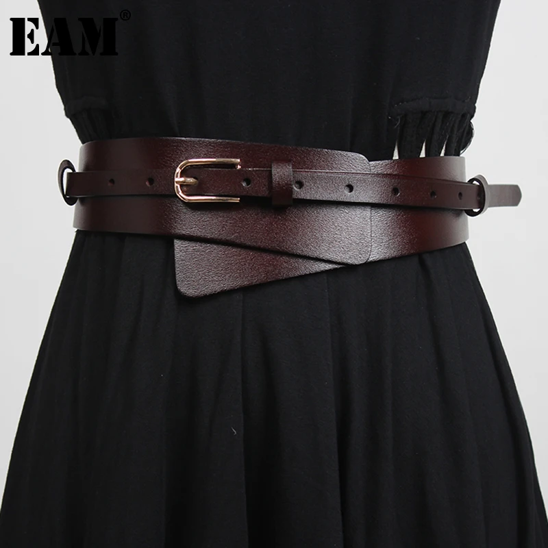 [EAM]  Pu Leather Multicolor Asymmetrical Long Belt Personality Women New Fashion Tide All-match Spring Autumn 2023 1DD3737