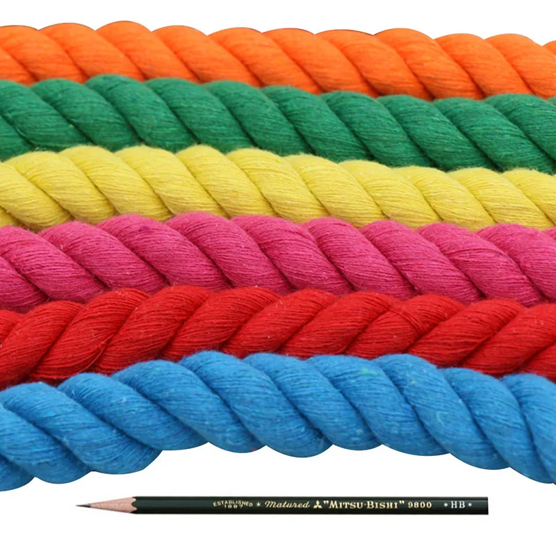 

14 Colors Colorful 20mm Cotton Rope 2Meters/5Meters Thick Woven Cord High Strength Outdoor Camping Swing Rope Accessories