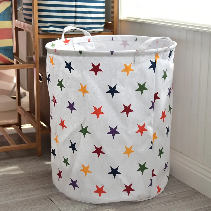 Stars Nostalgic Patterns Waterproof Organizer Linen Sundries Storage Basket Cabinet Underwear Bag Cothing Box | Дом и сад