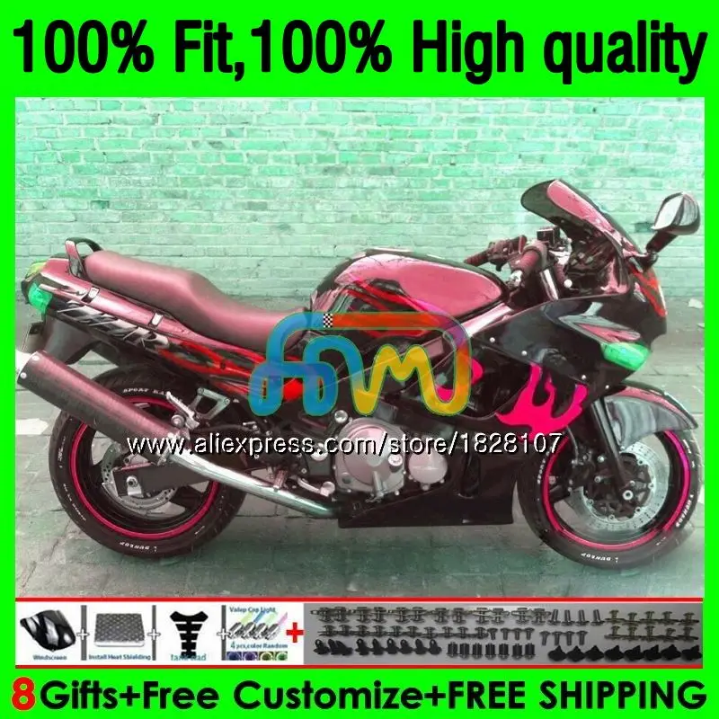 

Injection For KAWASAKI ZZR-400 ZZR 400 01 Red flames 03 04 05 06 07 155BS.171 ZZR400 2000 2001 2002 2003 2005 2006 2007 Fairing