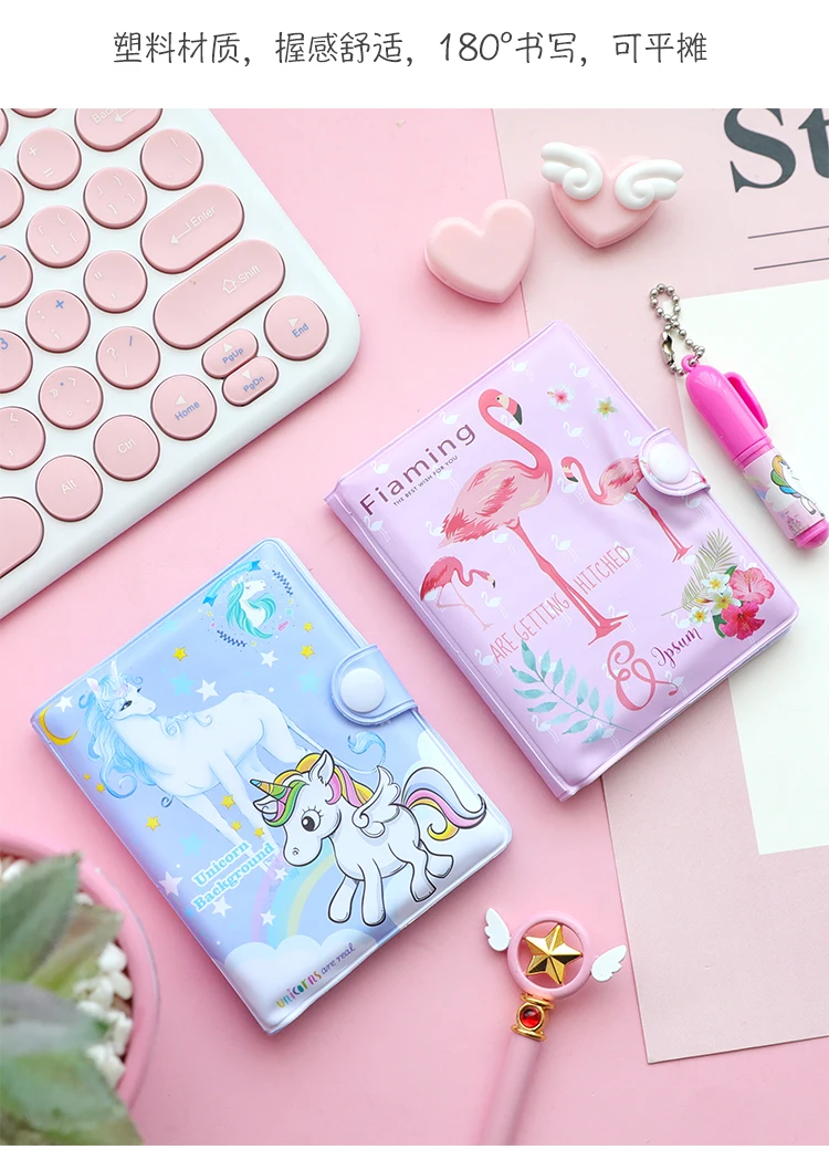 Мини Единорог блокнот с Фламинго с ручкой набор Kawaii животных медведи карманные блокноты для детей новые подарки студенческие канцелярские принадлежности