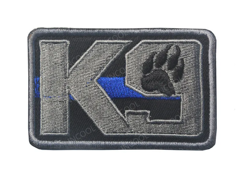K9 Blue Line 8X5CM Сервис собака Рабочая обучение вышитые патчи для поддержания боевого духа Патчи ПВХ вышивка значки K9 аппликация "собака" для шлейка для домашних животных - Цвет: K9 Blue Line 8X5CM