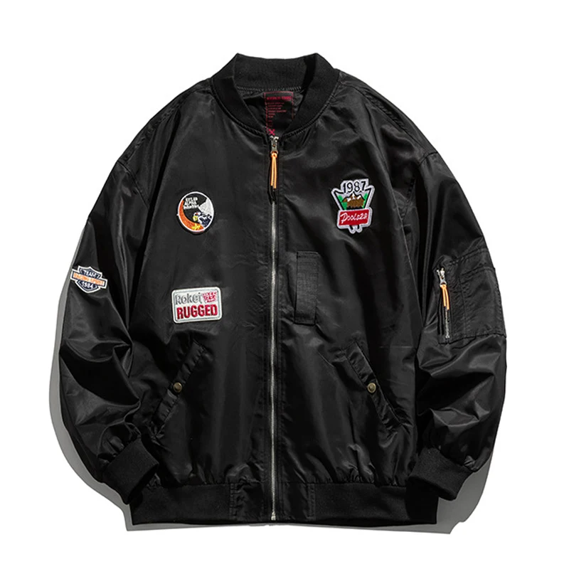 2022 Spring Jackets Men Streetwear Hipster Hip Hop Jacket Brand Designer Bomber Flight Pilot Coat Oversized | Мужская одежда