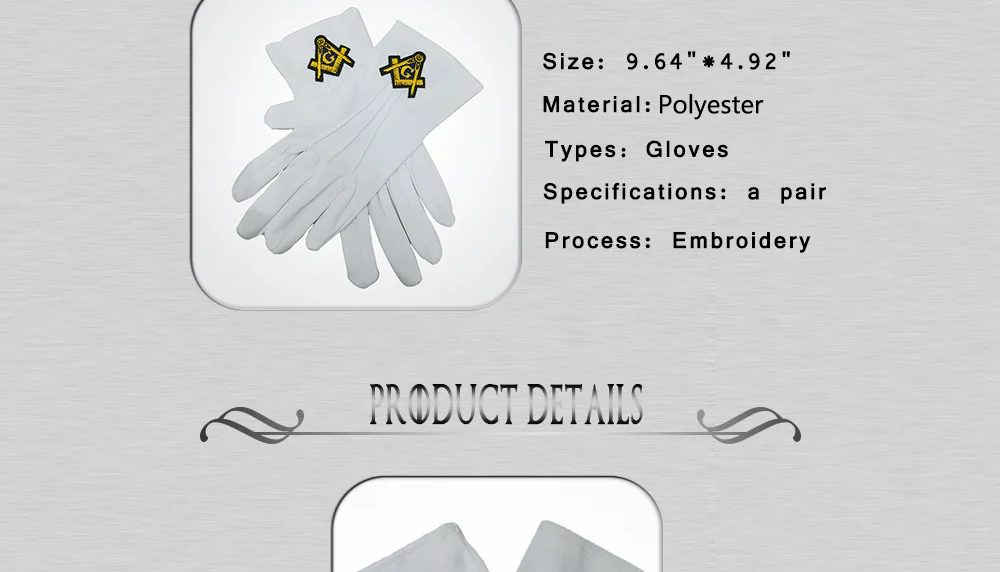 INFITI белые перчатки высокого качества королевские и отборные белые хлопковые масонские перчатки