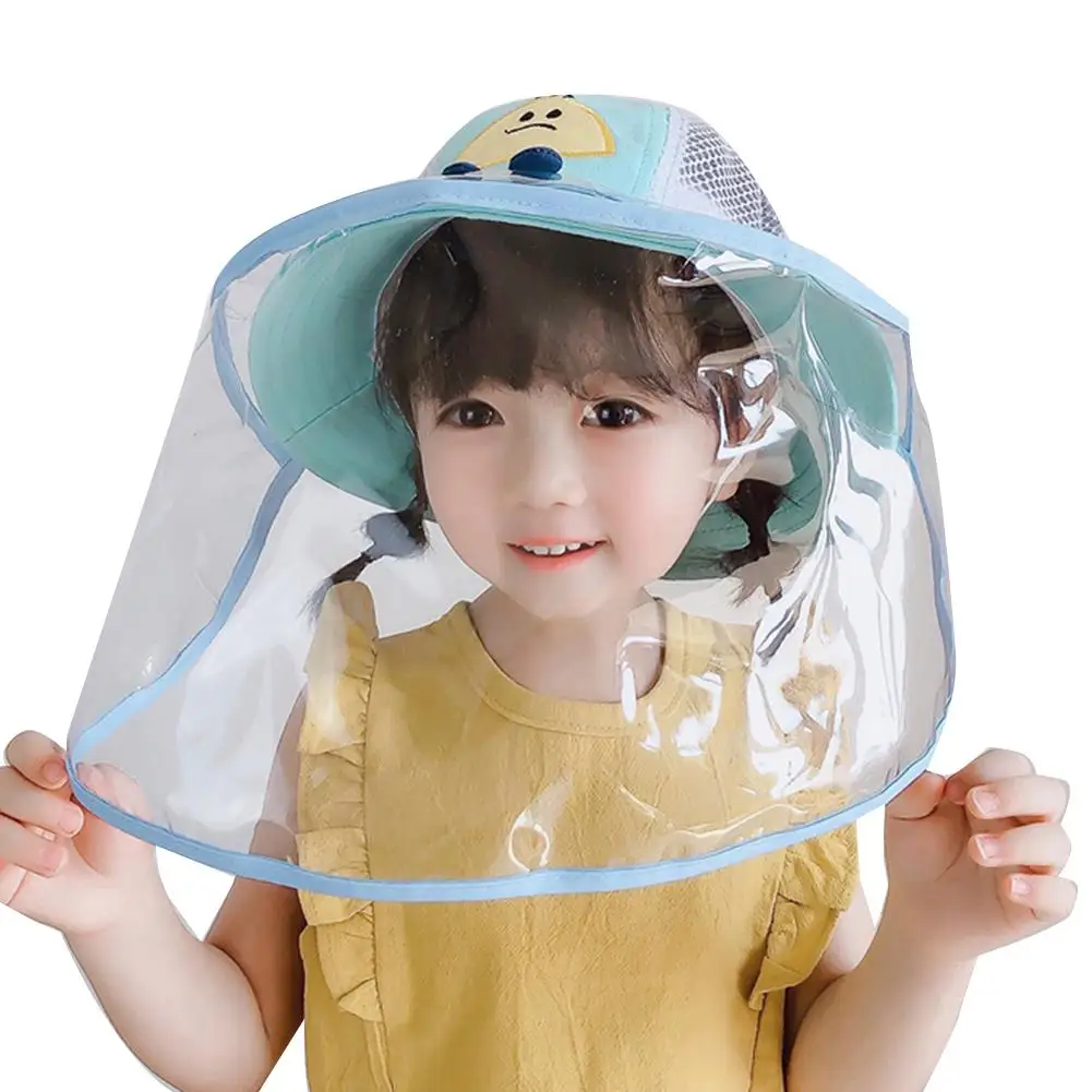 

Unisex Kids Lovely Children Anti-Spitting Full Face Shield Sun Protection Bucket Hat Cap face shield mask