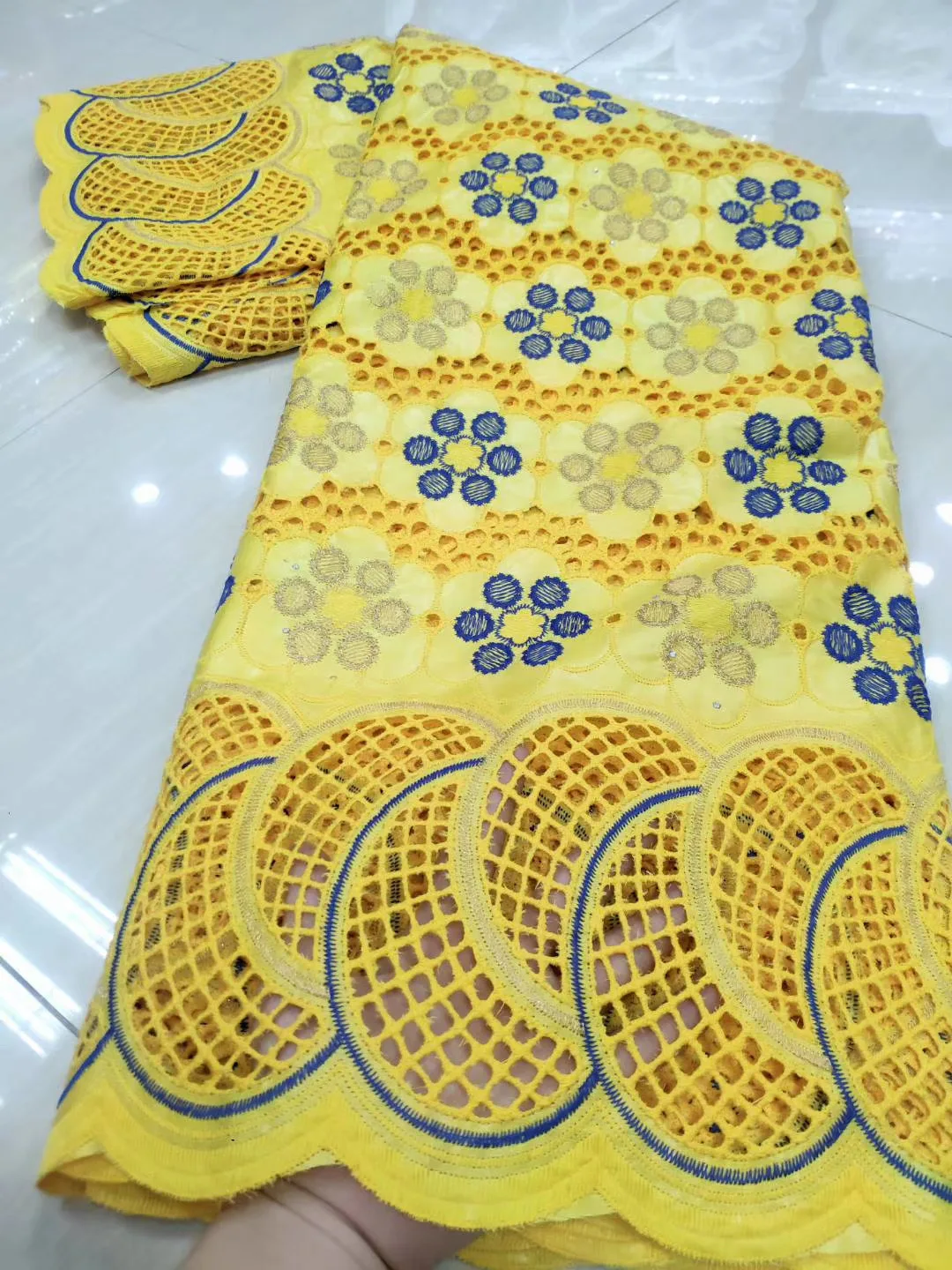 

The Latest Design Swiss Tulle Lace High Quality Cotton Cloth 5 Yards Nigeria Dry Lace Fabric African French Tulle Lace NFM4921