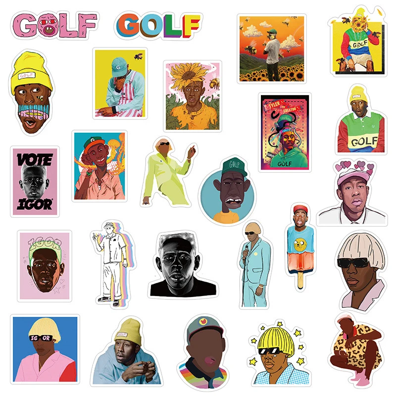10/30/50 unids/pack Am&eacute;rica cantante de Hip hop Tyler The Creator calcoman&iacute;as para cuadernos de ordenador de monopat&iacute;n caja del tel&eacute;fono m&oacute;vil-2