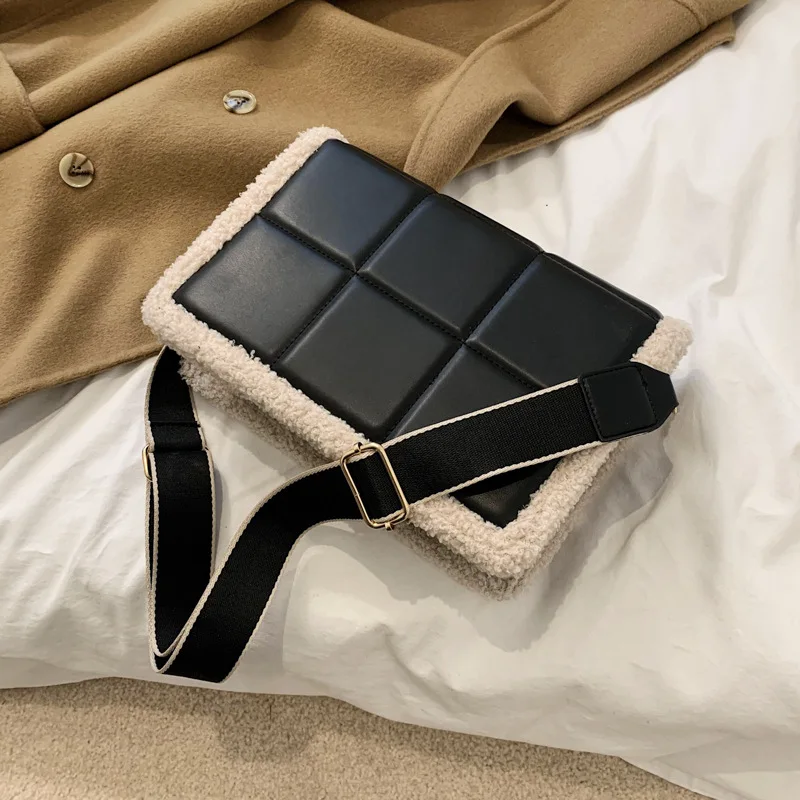 

Fashion Imitation lamb wool Winter Warm Crossbody Bag Famous Design Women Shoulder Bag Female Handbag Coin Purse Pocket Pouch