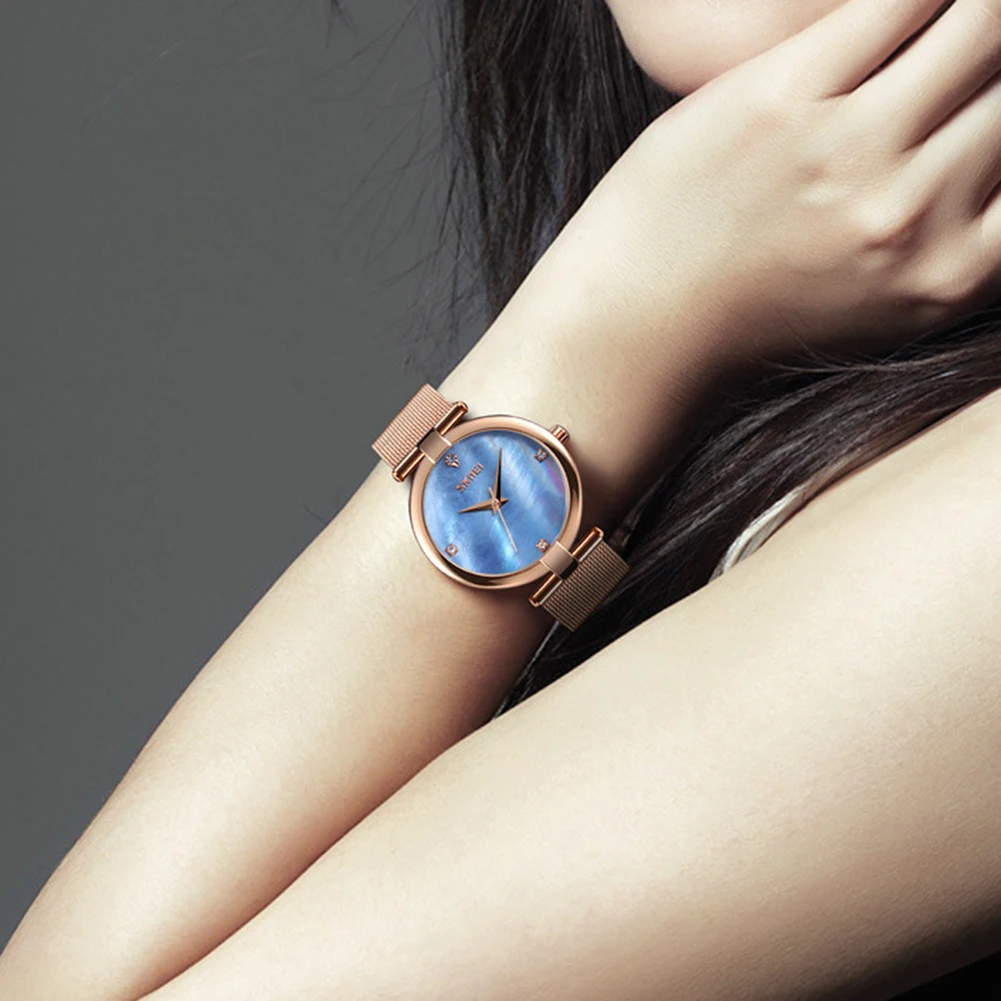 SKMEI водонепроницаемые женские Стразы инкрустация поверхность оболочки большой